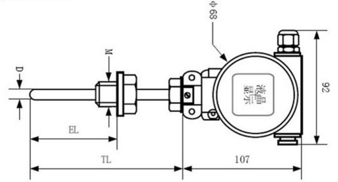 油庫(kù)溫度變送器外形尺寸圖